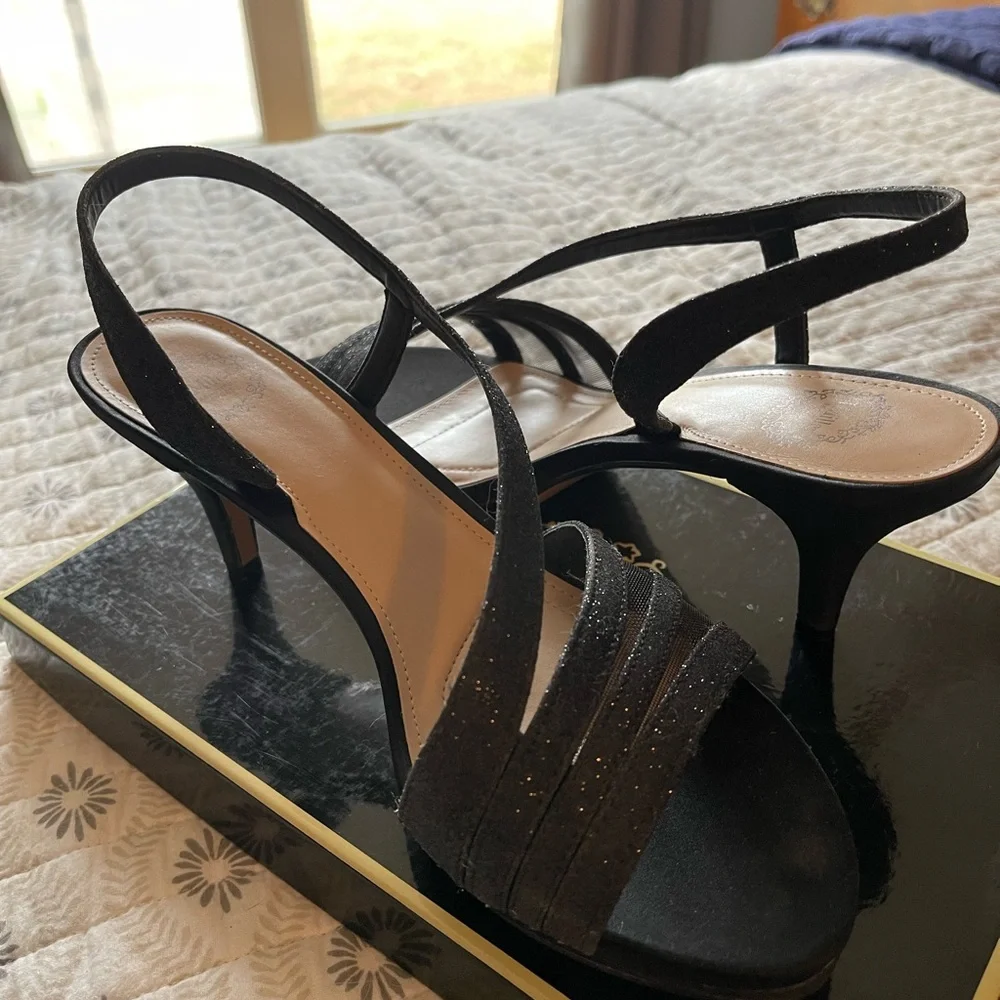 IM NANNETT Sparkling Black 2” Heels Size 8 - Picture 4 of 6
